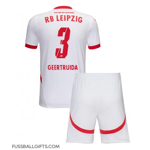 RB Leipzig Lutsharel Geertruida #3 Fußballbekleidung Heimtrikot Kinder 2024-25 Kurzarm (+ kurze hosen)